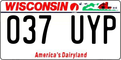 WI license plate 037UYP