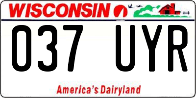 WI license plate 037UYR