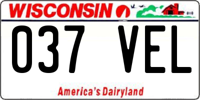 WI license plate 037VEL