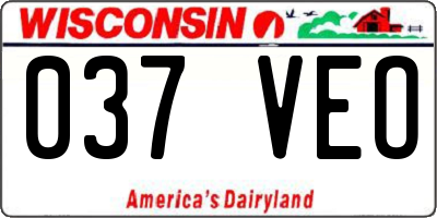 WI license plate 037VEO