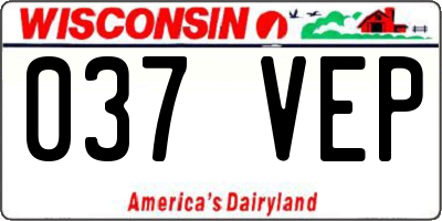 WI license plate 037VEP