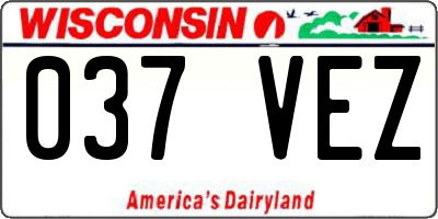WI license plate 037VEZ