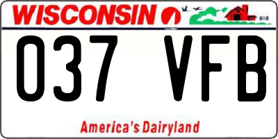 WI license plate 037VFB