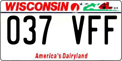 WI license plate 037VFF