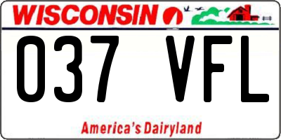 WI license plate 037VFL