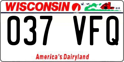 WI license plate 037VFQ