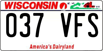 WI license plate 037VFS