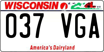 WI license plate 037VGA