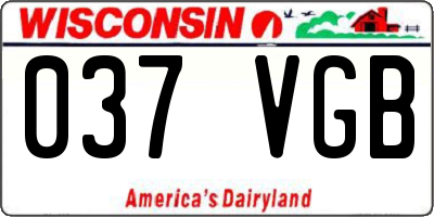 WI license plate 037VGB