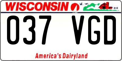WI license plate 037VGD