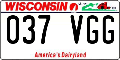 WI license plate 037VGG