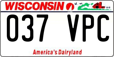 WI license plate 037VPC