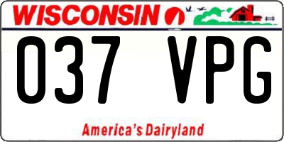 WI license plate 037VPG