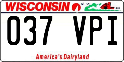 WI license plate 037VPI