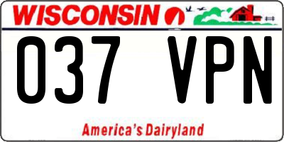 WI license plate 037VPN