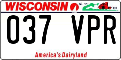 WI license plate 037VPR
