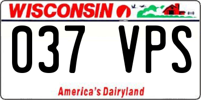 WI license plate 037VPS