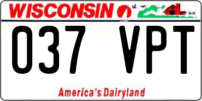 WI license plate 037VPT