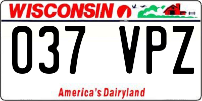 WI license plate 037VPZ