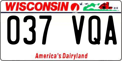 WI license plate 037VQA