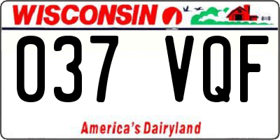 WI license plate 037VQF
