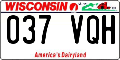 WI license plate 037VQH