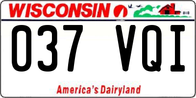 WI license plate 037VQI