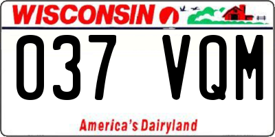 WI license plate 037VQM