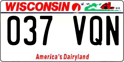 WI license plate 037VQN