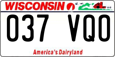 WI license plate 037VQO
