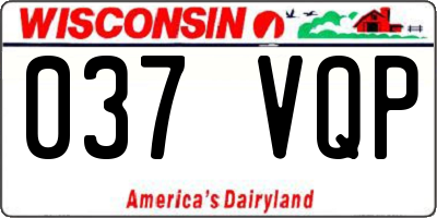 WI license plate 037VQP