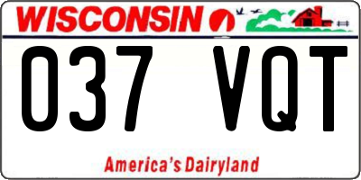 WI license plate 037VQT