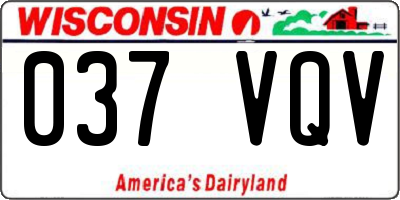 WI license plate 037VQV