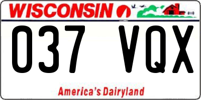 WI license plate 037VQX