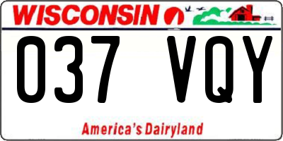 WI license plate 037VQY