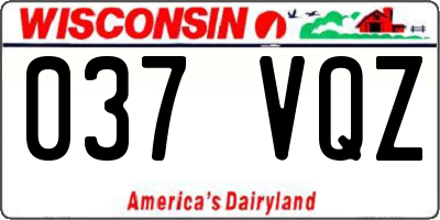 WI license plate 037VQZ