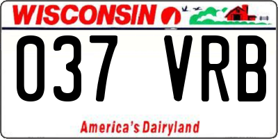 WI license plate 037VRB
