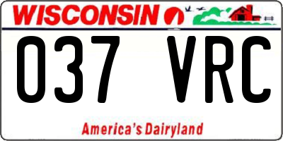 WI license plate 037VRC
