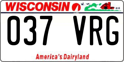 WI license plate 037VRG