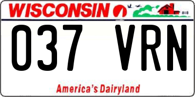 WI license plate 037VRN