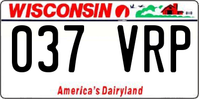 WI license plate 037VRP