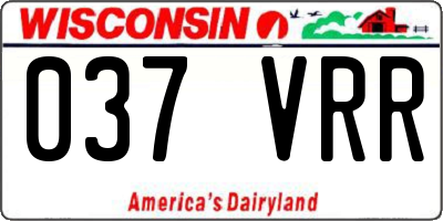 WI license plate 037VRR