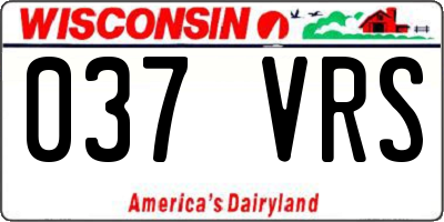 WI license plate 037VRS