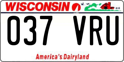 WI license plate 037VRU
