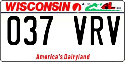 WI license plate 037VRV