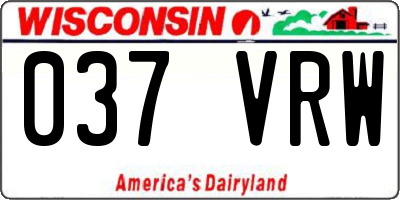 WI license plate 037VRW