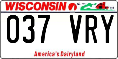 WI license plate 037VRY