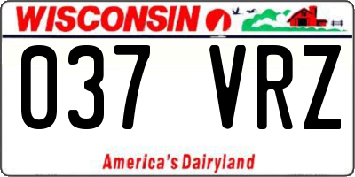 WI license plate 037VRZ