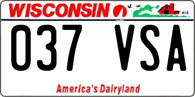 WI license plate 037VSA