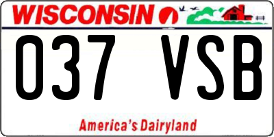 WI license plate 037VSB